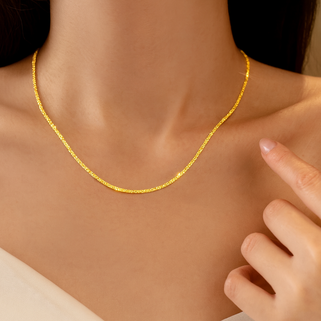 Silver Color Sparkling Necklace For Women Trendy Clavicle Chain Choker-Collar  Brillante – Elegancia Minimalista
