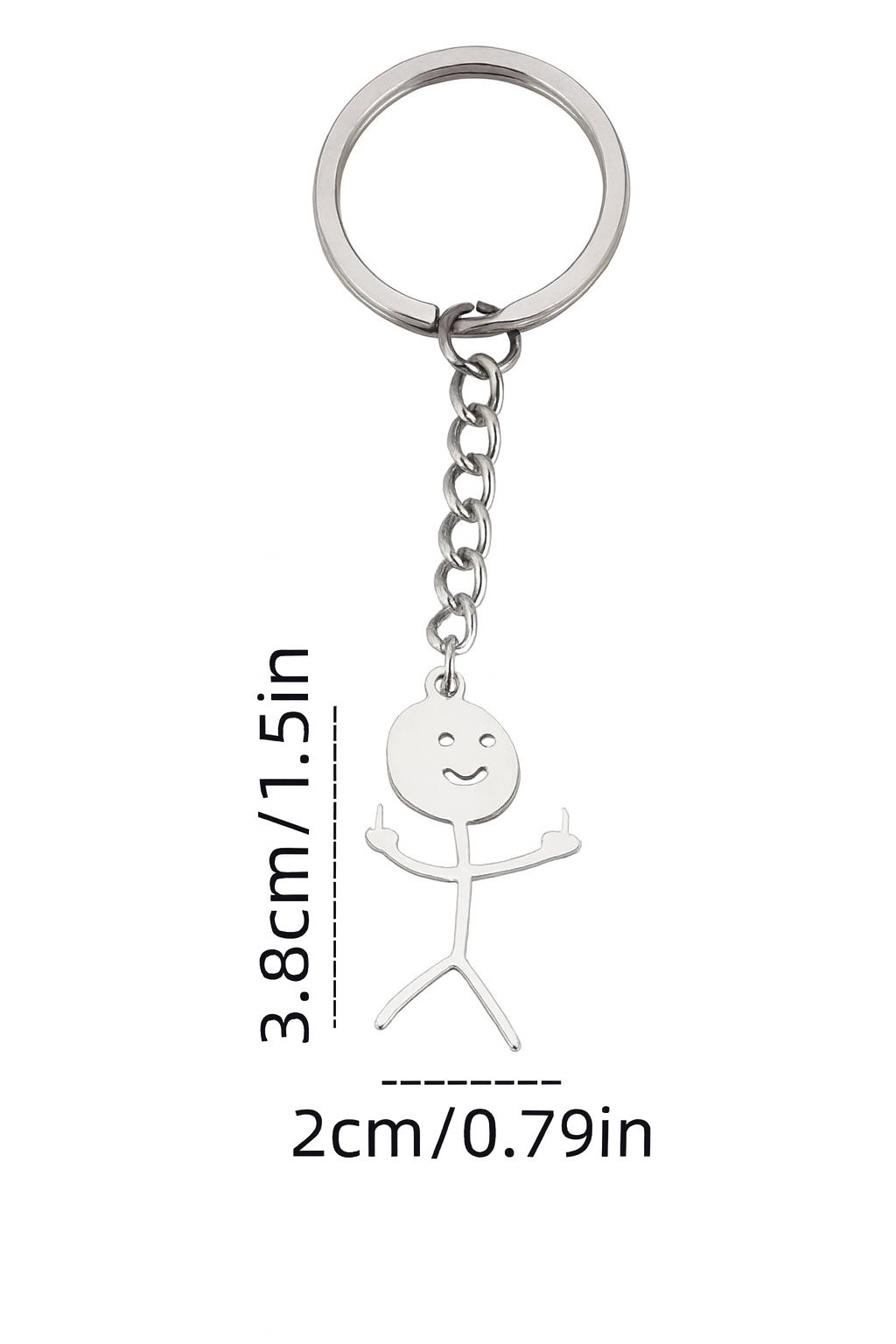 Cartoon Couple Stainless Steel Keychain For Men, Graffiti Keychain Llavero Stickman Divertido – Estilo Irreverente