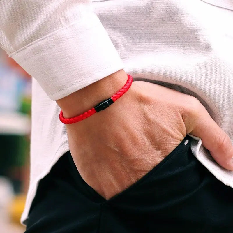Grade A Keel Rope Bracelet Men Femme Lucky Red Thread Braclet Attract-Pulsera de Hilo de Protección – Estilo Clásico y Significado