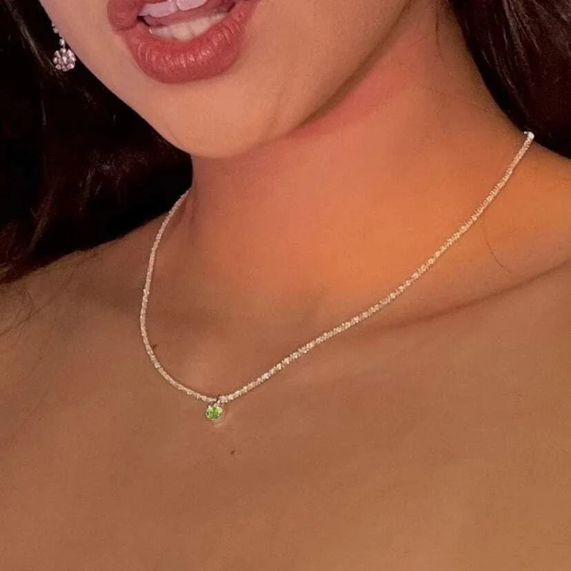 Silver Color Sparkling Necklace For Women Trendy Clavicle Chain Choker-Collar  Brillante – Elegancia Minimalista