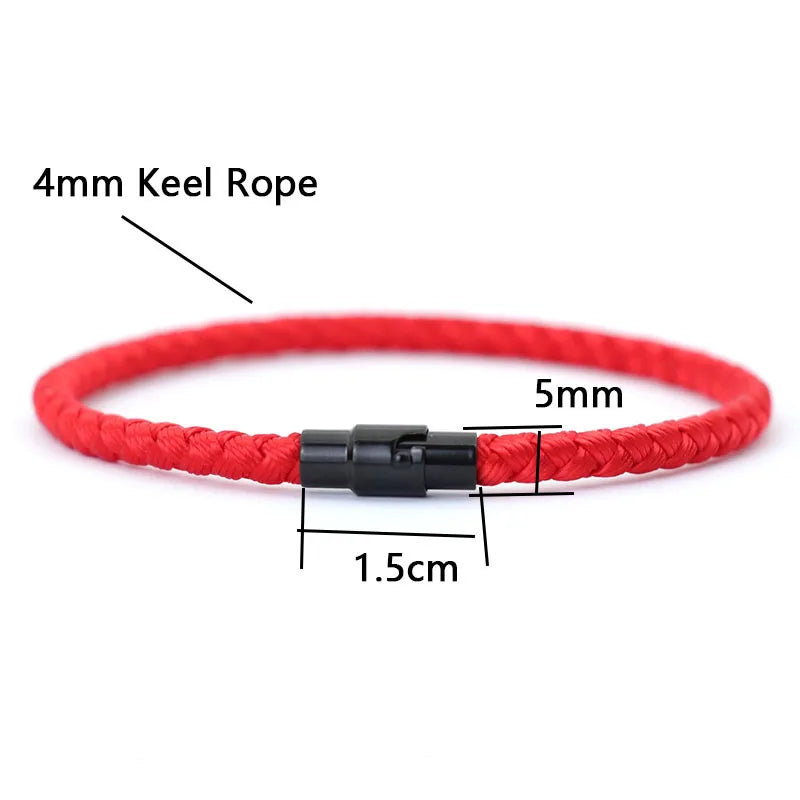 Grade A Keel Rope Bracelet Men Femme Lucky Red Thread Braclet Attract-Pulsera de Hilo de Protección – Estilo Clásico y Significado