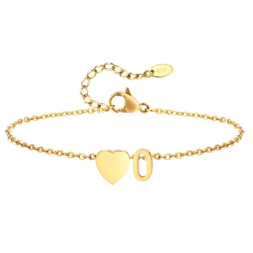 Women Heart Initial Stainless Steel Personalized Anklet Bracelets ✨ Pulsera de Tobillo Personalizada con Inicial y Corazón – Acero Inoxidable Hipoalergénico ✨