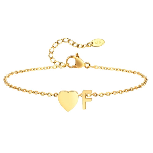 Women Heart Initial Stainless Steel Personalized Anklet Bracelets ✨ Pulsera de Tobillo Personalizada con Inicial y Corazón – Acero Inoxidable Hipoalergénico ✨
