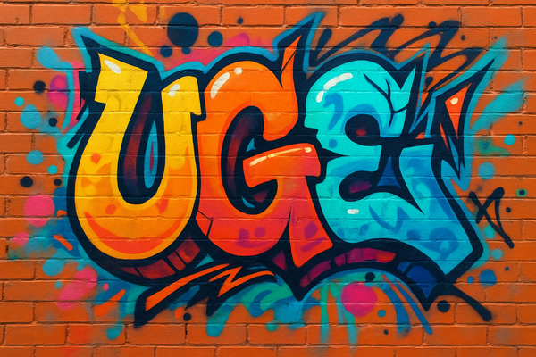 Letras UGE mayúsculas tipo grafity